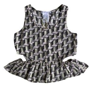 BCBGENERATION Cutout Peplum Crop Top Geometric